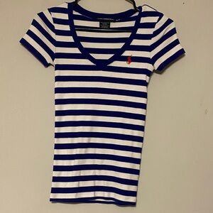 Polo by Ralph Lauren Navy and White Striped Tee